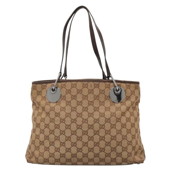 GUCCI GG Canvas Hand Bag Beige Gold 121023 Auth 135055 - Picture 2 of 16